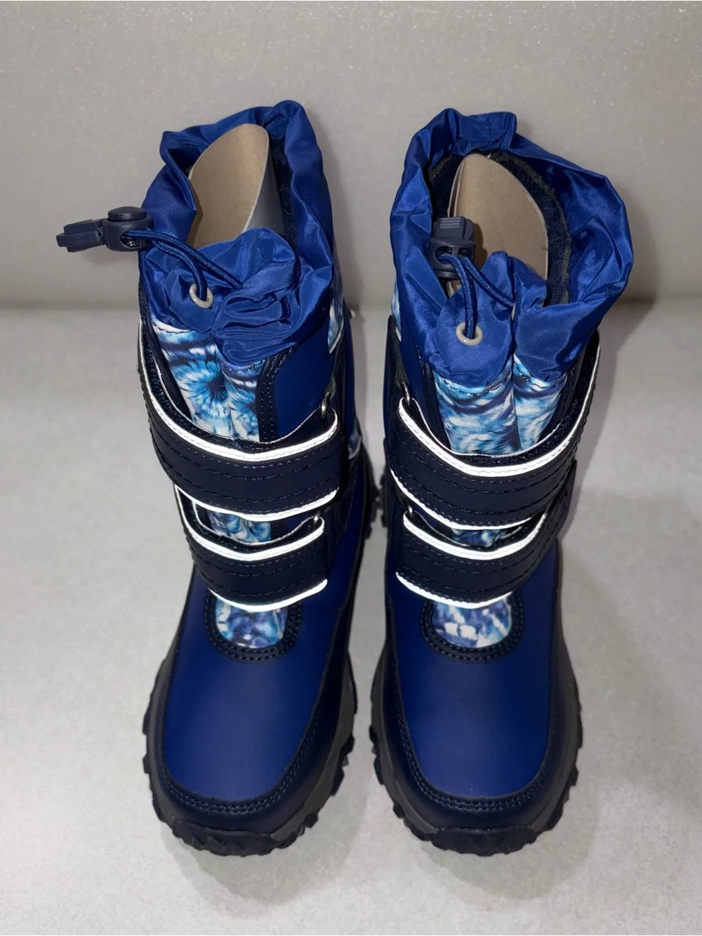 Lands' End Kids Blue Snow Boots with Patterned Shaft